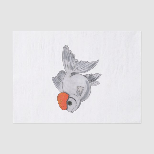 Papier Mousseline Poissons blancs et oranges d'animal familier (Recto)