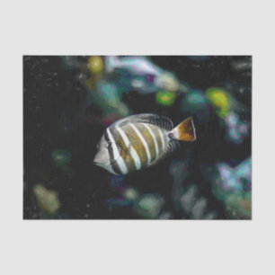 Papier Mousseline Poissons tropicaux sous-marins Conception aquatiqu