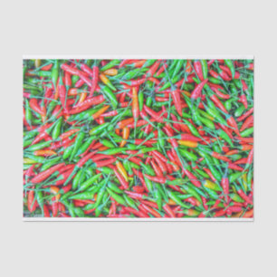 Papier Mousseline Poivrons verts et rouges