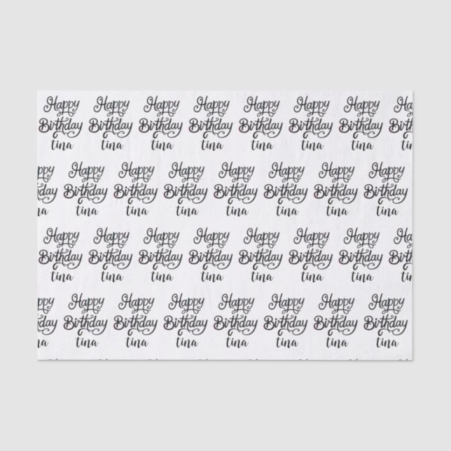 Papier Mousseline police de luxe d'anniversaire heureuse (Recto)