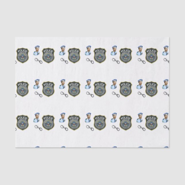 Papier Mousseline Policier décoratif en papier de tissus (Recto)