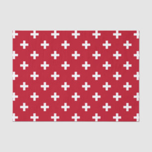 Papier Mousseline Polka blanche croise sur rouge