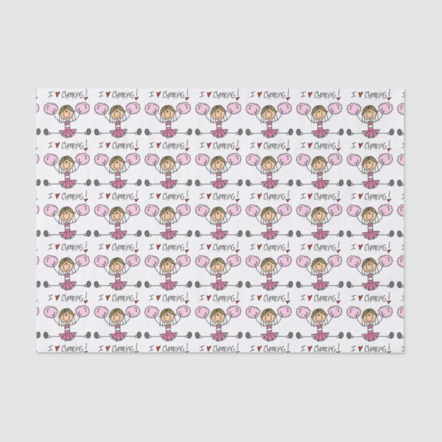 Papier Mousseline Pom-pom girl rose (Recto)