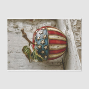 Papier Mousseline Pomme rustique, motif drapeau américain DT5R décou