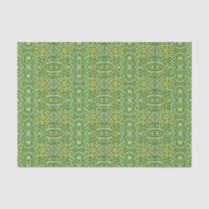 Papier Mousseline Pomme Stripe Bohème Arabesque Motif Chartreuse