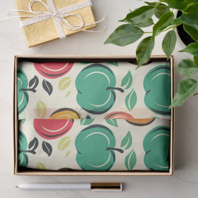 Papier Mousseline Pommes et Feuille Galore ! Bonne récolte (Cadeau)