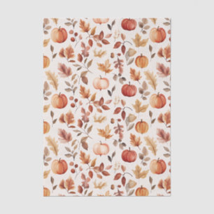 Papier Mousseline Pommes et feuilles à thème automne de couleur bouc