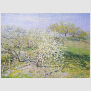 Papier Mousseline Pommiers en fleurs (par Claude Monet)