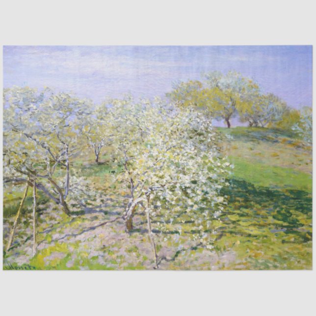 Papier Mousseline Pommiers en fleurs (par Claude Monet) (Recto)