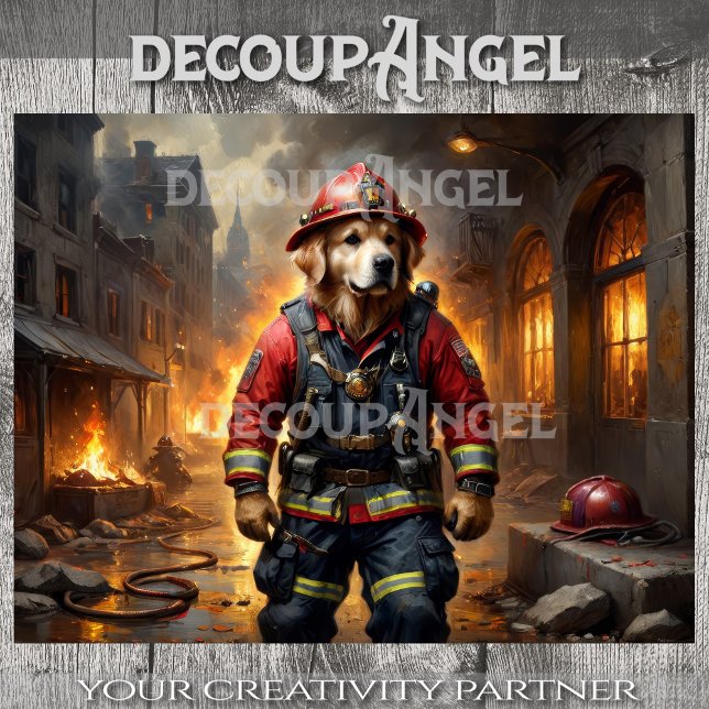 Papier Mousseline Pompier de chien de repérage d'or - Découpage - (Créateur téléchargé)