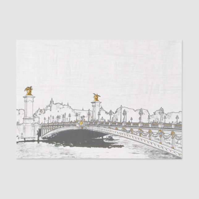 Papier Mousseline Pont Alexandre III sur la Seine - Paris France (Recto)