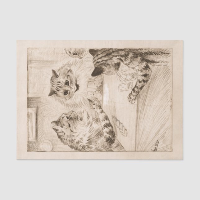 Papier Mousseline Pont des Soupirs par Louis Wain (Recto)