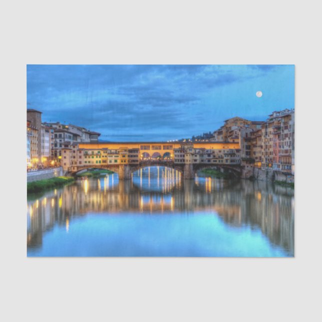 Papier Mousseline Pont Ponte Vecchio à Florence, Italie (Recto)