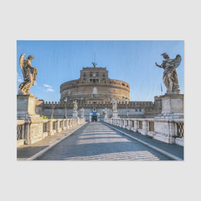 Papier Mousseline Ponte et Château Sant'Angelo - Rome, Italie (Recto)