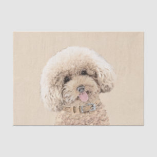 Papier Mousseline Poodle Miniature Toy Apricot Crème Chien Brown Art