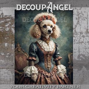 Papier Mousseline Poodle victorien -Découpage-