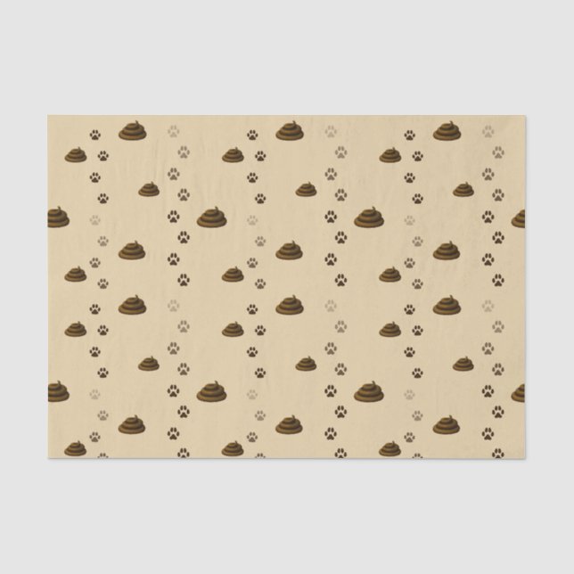 Papier Mousseline Poop & Empreintes de pattes Cute Messy Animaux Amo (Recto)