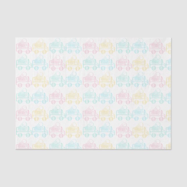 Papier Mousseline Pop Art Ice Cream Camion Rainbow Truck (Recto)