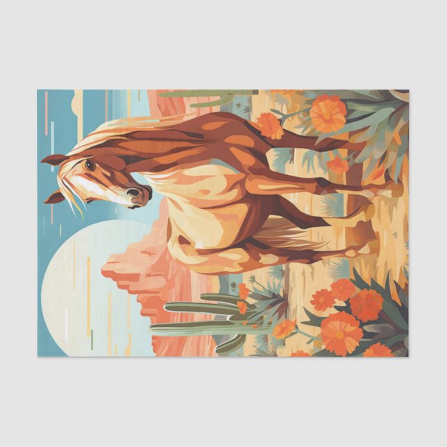 Papier Mousseline Pop Art Palomino Desert Horse (Recto)
