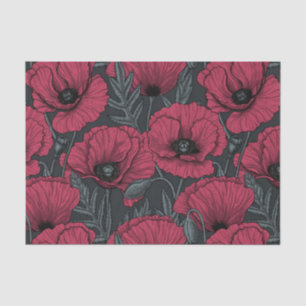 Papier Mousseline Poppies à Viva Magenta