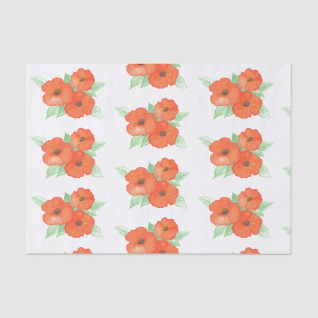 Papier Mousseline Poppies orange (Recto)