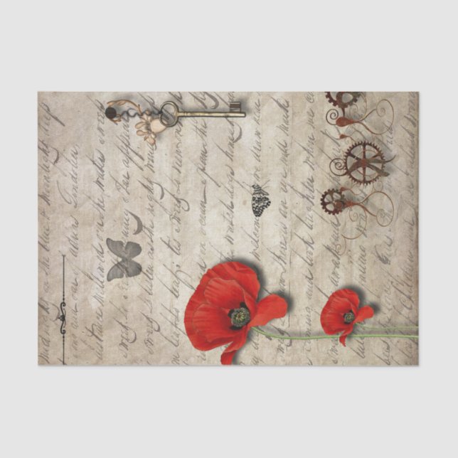 Papier Mousseline Poppy vintage (Recto)