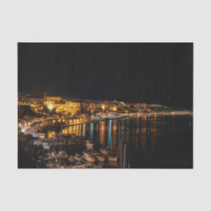 Papier Mousseline Port de Mahon la nuit - Minorque, Espagne