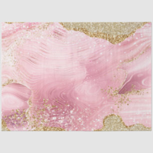 Papier Mousseline Porte rose de luxe avec Parties scintillant or