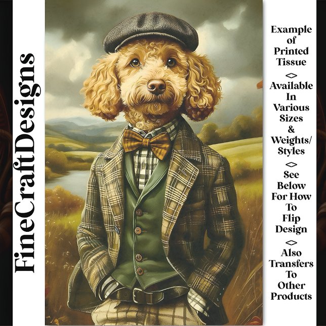 Papier Mousseline Portrait Agricole De Poodle En Paysage CG5 Découpa (Créateur téléchargé)