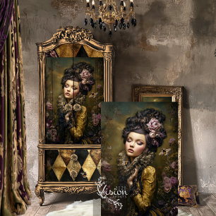Papier Mousseline Portrait & Art floral rococo victorien humeur