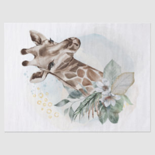 Papier Mousseline Portrait d'aquarelle Giraffe