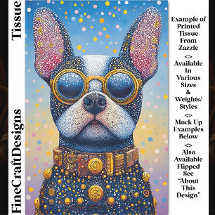 Papier Mousseline Portrait de Chien Coloré, Pointillisme DN5L Découp
