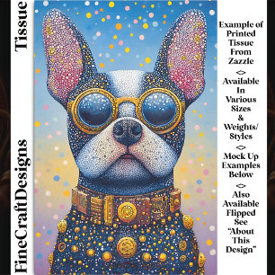 Papier Mousseline Portrait de Chien Coloré, Pointillisme DN5R Découp