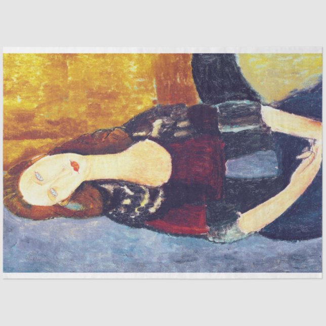 Papier Mousseline Portrait de Jeanne Hebuterne, Modigliani (Recto)