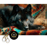 Portrait de loup noir de Canyon Night