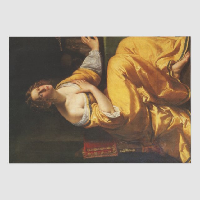 Papier Mousseline Portrait de Mary Magdalene (Artemisia Gentileschi) (Recto)