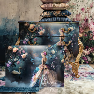 Papier Mousseline Portrait de promenade du soir & Fantaisie florale