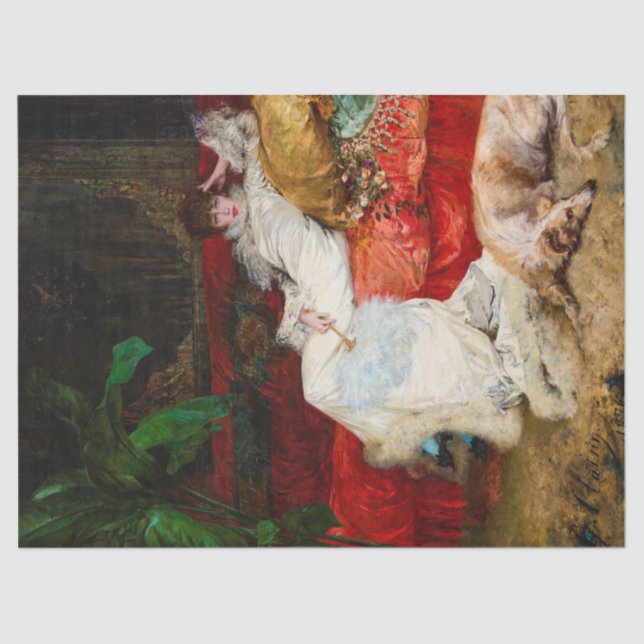 Papier Mousseline Portrait de Sarah Bernhardt par Georges Clairin (Recto)