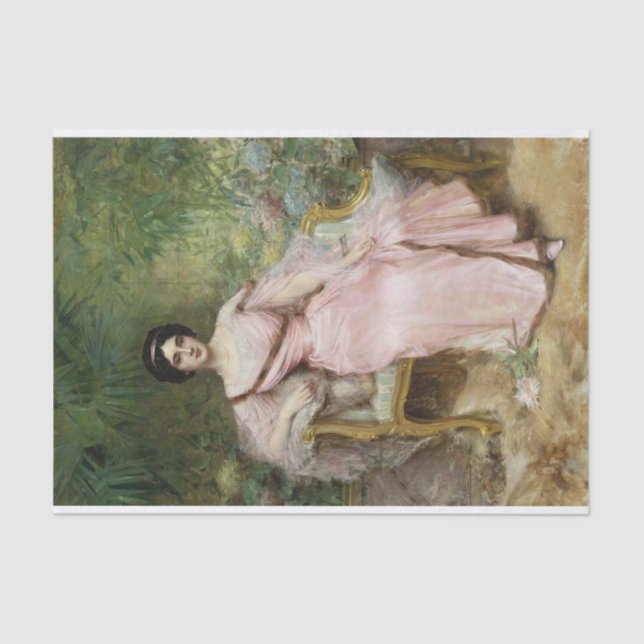 Papier Mousseline Portrait de Suzanne Hudelo, Leon Francois Comerre (Recto)