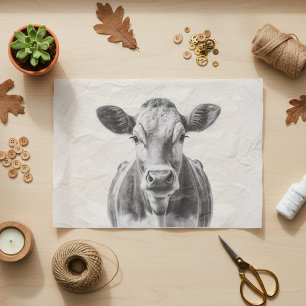 Papier Mousseline Portrait de vache  