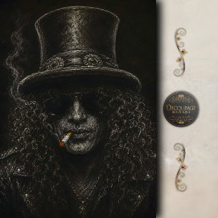 Papier Mousseline Portrait découpage de la légende du rock Slash