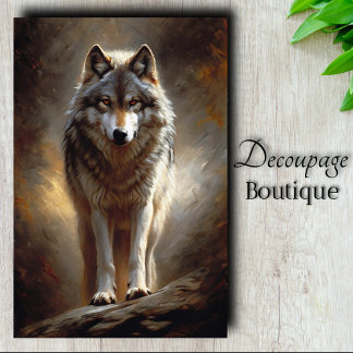 Papier Mousseline Portrait d'esprit de loup découpé