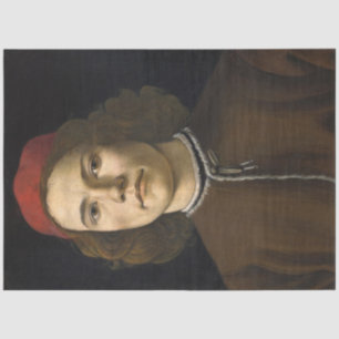 Papier Mousseline Portrait d'un jeune homme (par Sandro Botticelli)