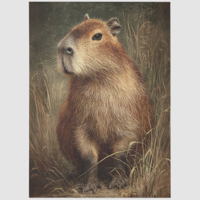 Papier Mousseline Portrait d'une Capybara (Recto)