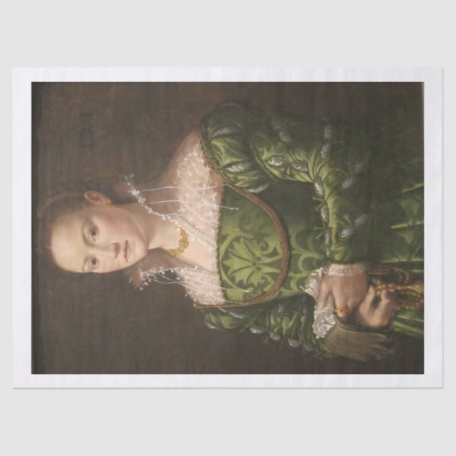 Papier Mousseline Portrait d'une dame par Allesandro Allori Decoupag (Recto)