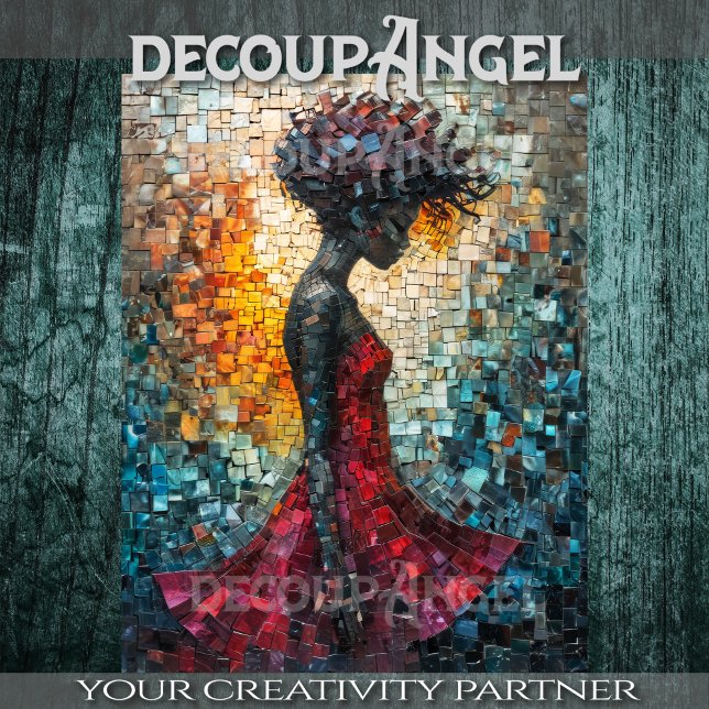 Papier Mousseline Portrait d'une femme noire en Art Mosaïque - Décou (Créateur téléchargé)