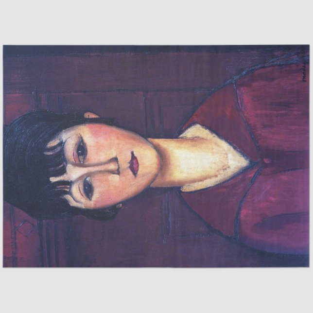 Papier Mousseline Portrait d'une jeune femme, Modigliani (Recto)