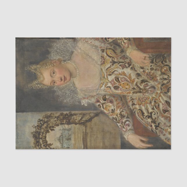 Papier Mousseline Portrait d'une Noble femme par Francesco Montemezz (Recto)