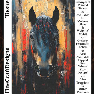 Papier Mousseline Portrait étalon noir bold cheval découpage DE8R