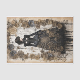 Papier Mousseline Portrait multimédia mixte inspiré par Steampunk